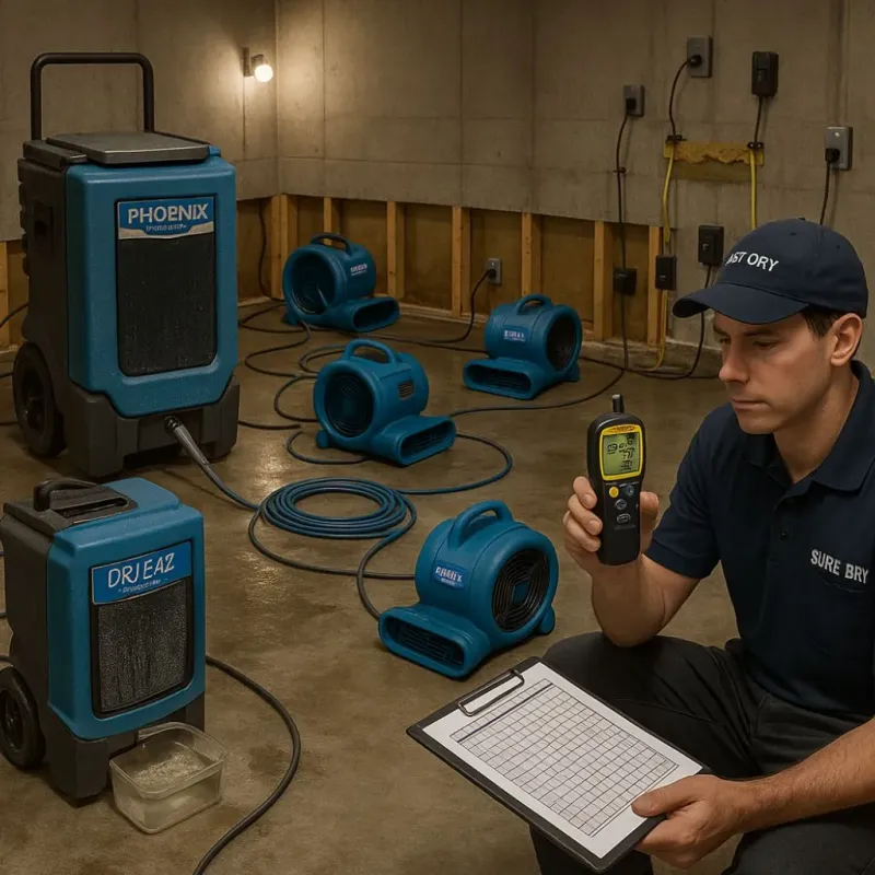 Structural Drying and Dehumidification process in City and County of San Francisco, CA